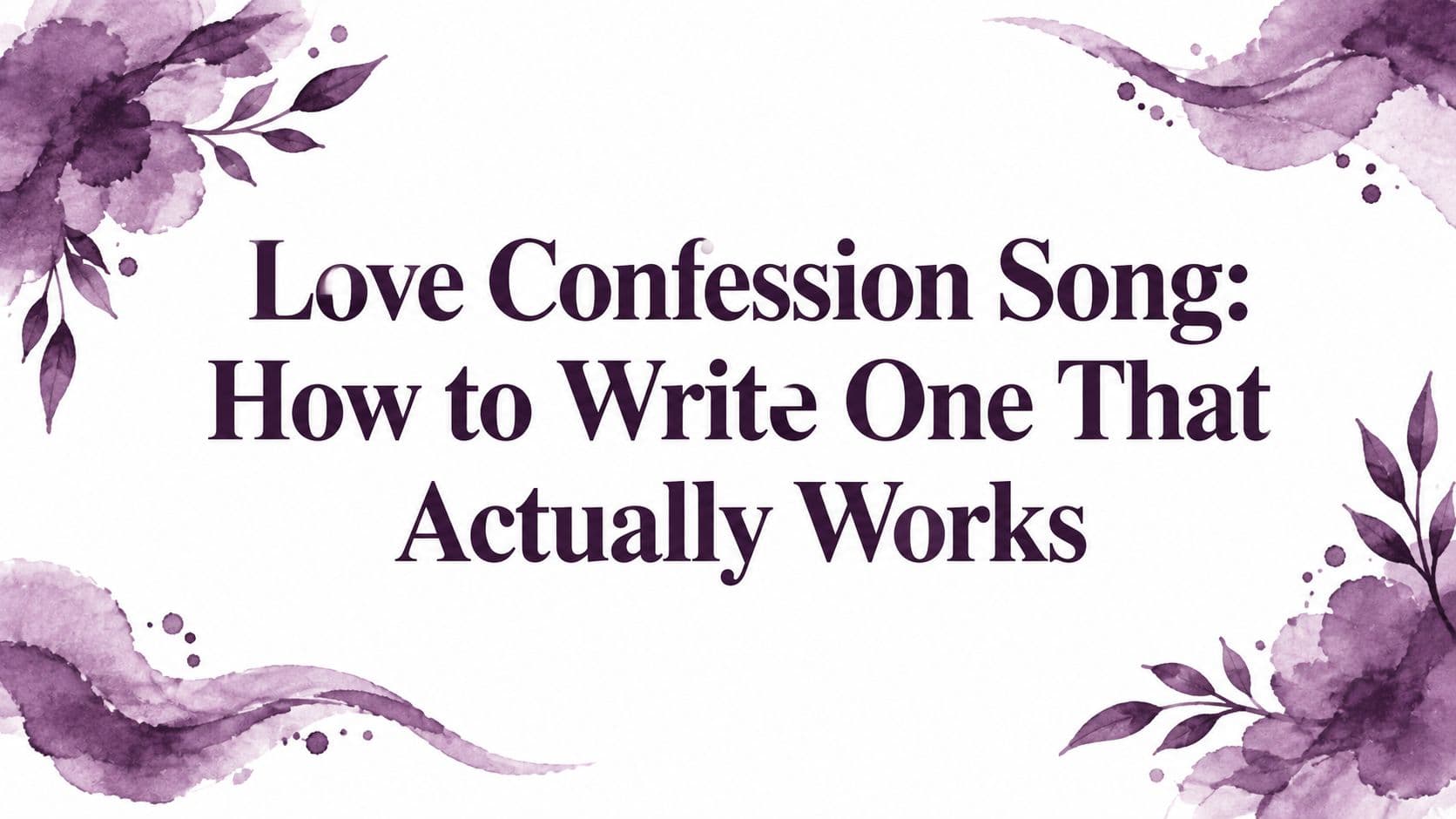 Love Confession Song: How to Write One That Actually Works